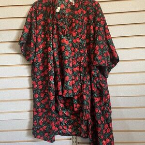 Jo Intimates M 4 Pc‎ Set Nightie Lingerie Satin Sexy Robe Belt Tank Shirts EUC